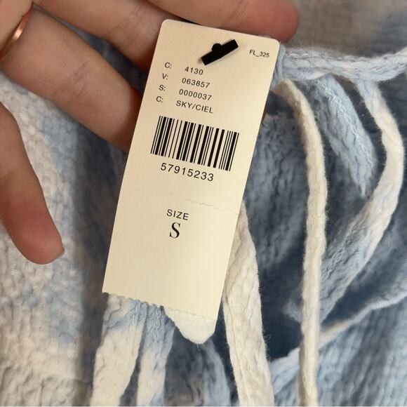 Current Air Anthropologie Blue White Tie Dye Ruffle Tiered Mini Dress Size S - Picture 6 of 12